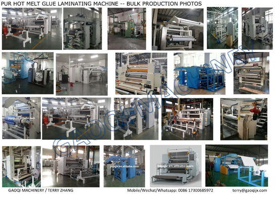 환경 보호 PUR TPU PE PTFE 천을위한 뜨거운 녹음 접착제 라미네이팅 기계